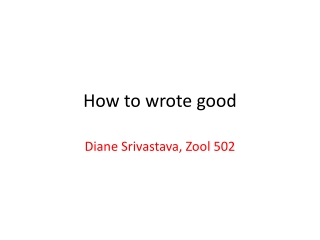 How to wrote good