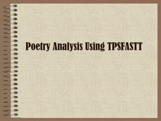 Poetry Analysis Using TPSFASTT