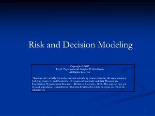 Risk and Decision Modeling