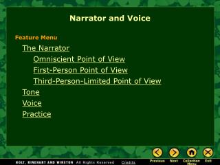 Narrator and Voice