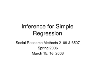 Inference for Simple Regression