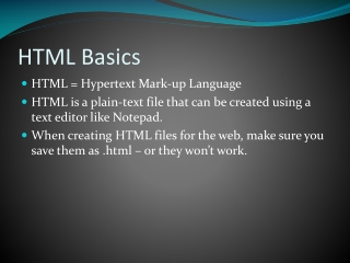 HTML Basics