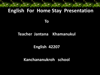 English For Home Stay Presentation