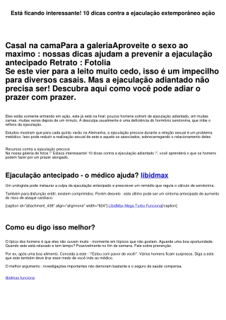 Está ficando interessante! 10 dicas contra a ejaculação precoce ação