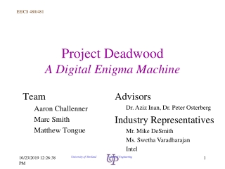 Project Deadwood A Digital Enigma Machine