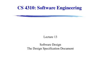 CS 4310: Software Engineering