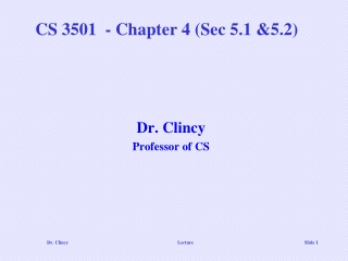 CS 3501 - Chapter 4 (Sec 5.1 &amp;5.2)
