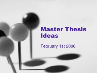 Master Thesis Ideas