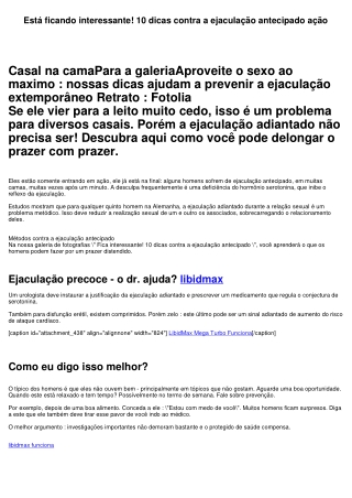 Está ficando interessante! 10 dicas contra a ejaculação extemporâneo ação