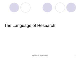 The Language of Research