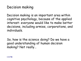 Decision making