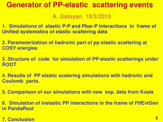 Generator of PP-elastic scattering events