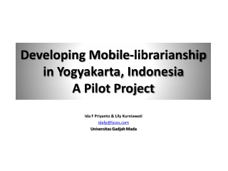 Developing Mobile-librarianship in Yogyakarta, Indonesia A Pilot Project