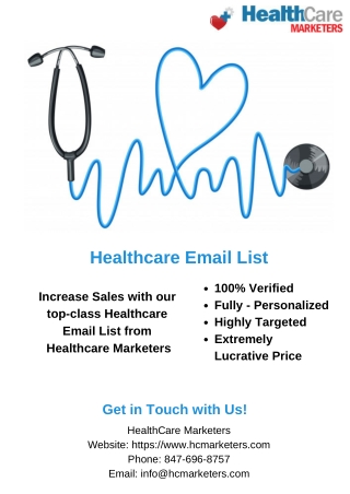 Targeted Healthcare List from Healthcare Marketers in USA
