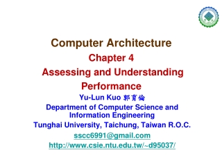 Computer Architecture Chapter 4 Assessing and Understanding Performance