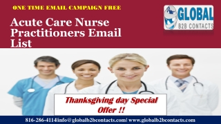 Acute Care Nurse Practitioners Email List