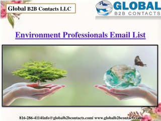 Environment Professionals Email List