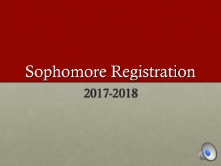 Sophomore Registration