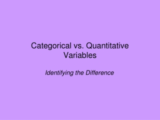 Categorical vs. Quantitative Variables