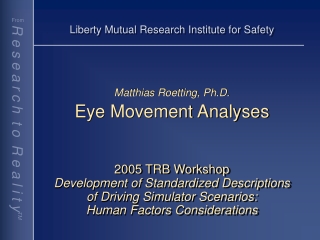 Matthias Roetting, Ph.D. Eye Movement Analyses