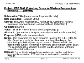 Project: IEEE P802.15 Working Group for Wireless Personal Area Networks (WPANs)