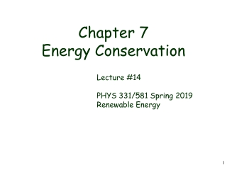 Chapter 7 Energy Conservation