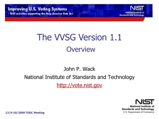 The VVSG Version 1.1 Overview