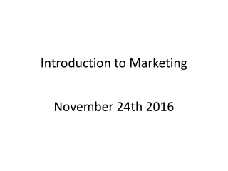 Introduction to Marketing