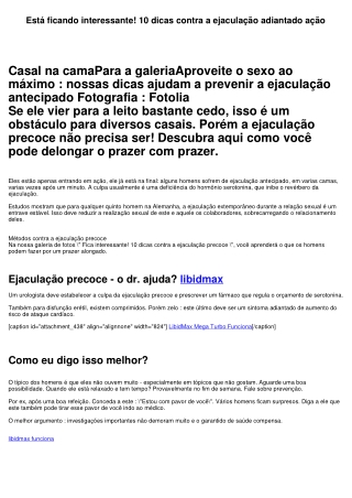 Está ficando interessante! 10 dicas contra a ejaculação precoce ação