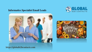 Informatics Specialist Email Leads