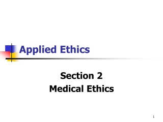 Applied Ethics