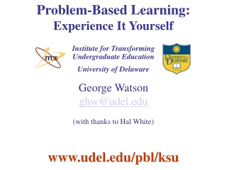 Problem-Based Learning: Experience It Yourself