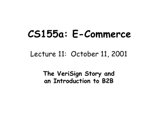 CS155a: E-Commerce