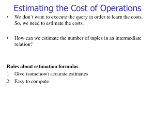 Estimating the Cost of Operations