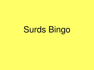 Surds Bingo