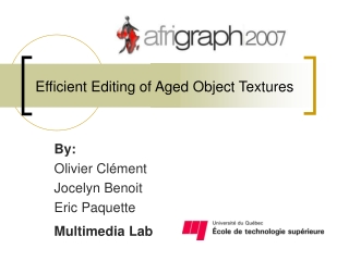 Efficient Editing of Aged Object Textures