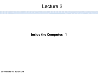 The System Unit: Processing and Memory