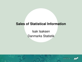 Sales of Statistical Information