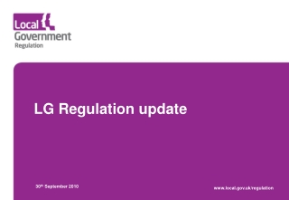 LG Regulation update