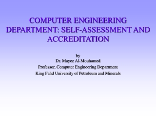 COMPUTER ENGINEERING DEPARTMENT: SELF-ASSESSMENT AND ACCREDITATION