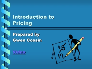 Introduction to Pricing