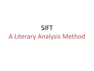 SIFT A Literary Analysis Method