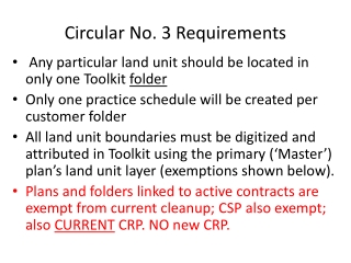 Circular No. 3 Requirements