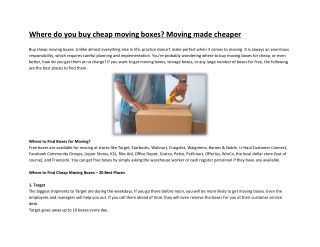 Where do you buy cheap moving boxes? Moving made cheaper