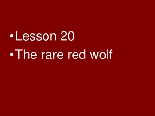 Lesson 20 The rare red wolf