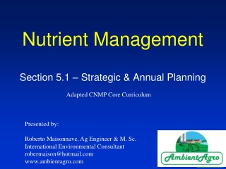 Nutrient Management