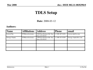 TDLS Setup