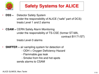 Safety Systems for ALICE