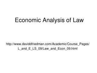 Economic Analysis of Law