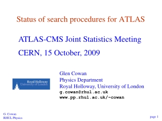 Status of search procedures for ATLAS